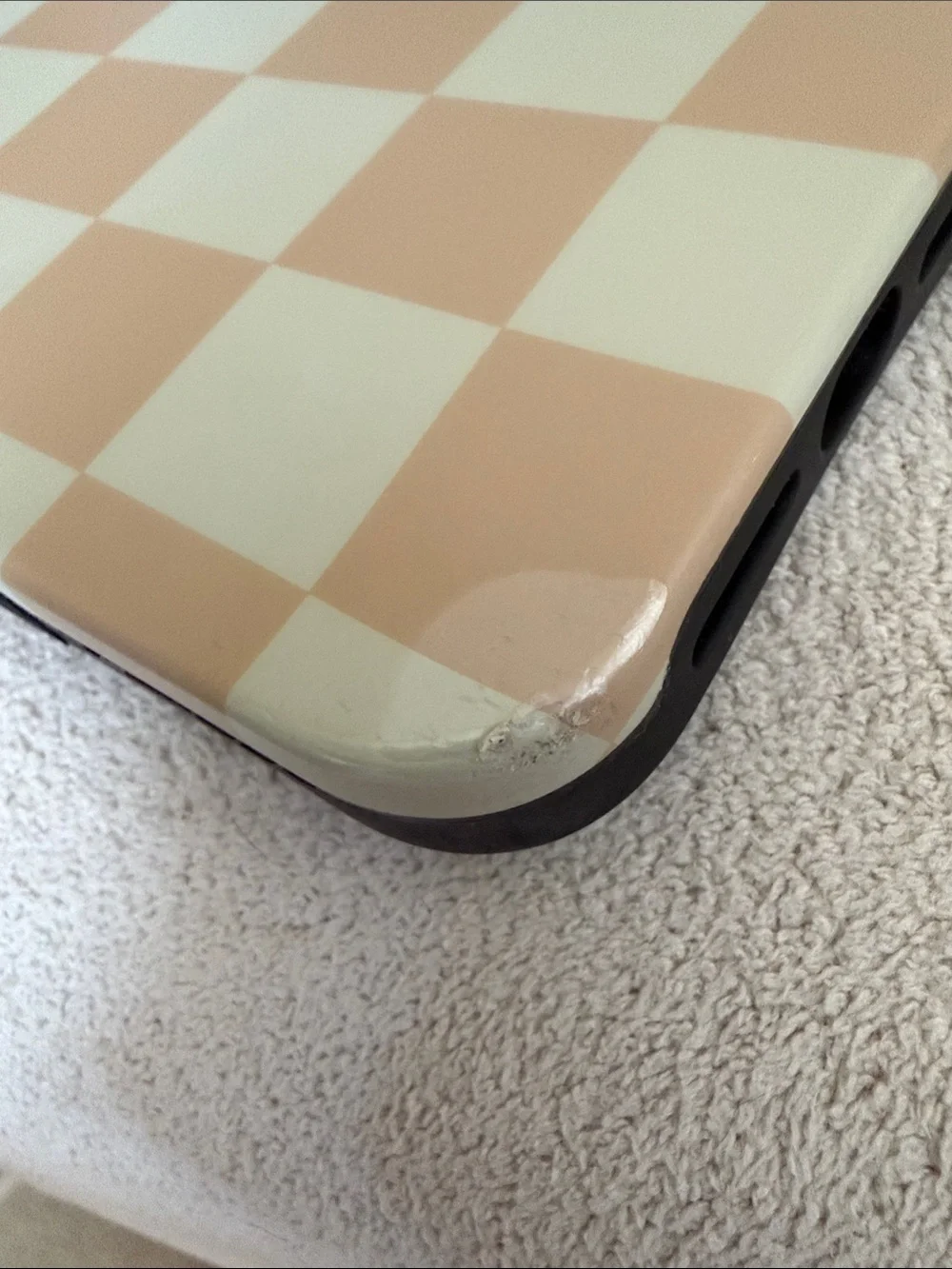 Neutral Beige Checkered Phone Case - Casely